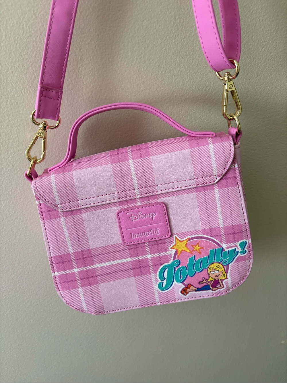 Lizzie McGuire Pink Plaid Loungefly Crossbody Bag - Picture 3 of 4